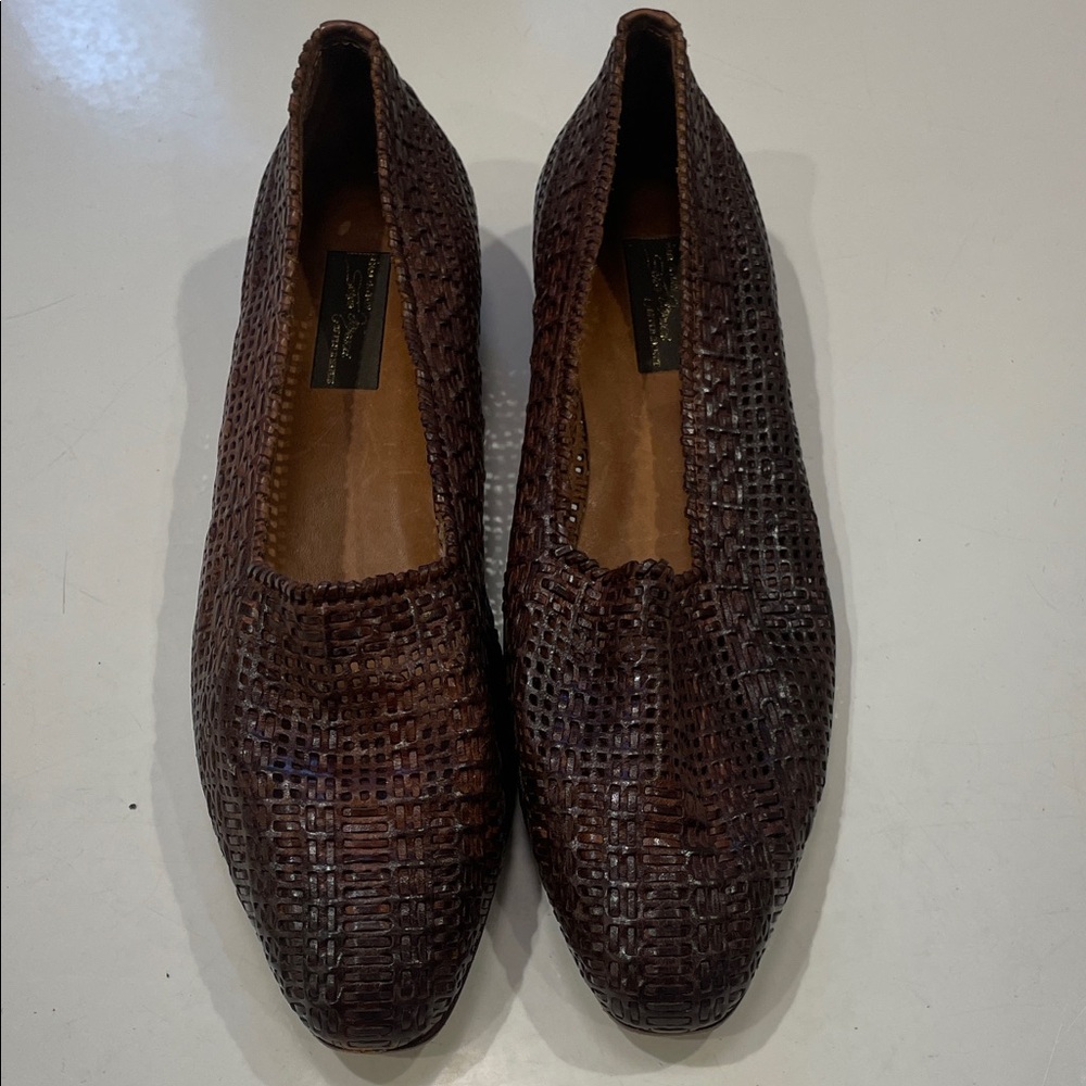 Sesto Meucci Brown Textured Loafers